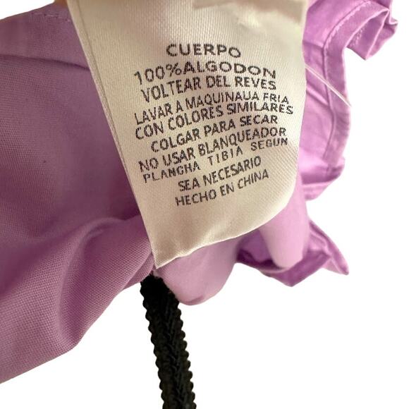 NWT- TCEC Ruffle Trim Cotton Top Purple Women's Size Medium - Picture 6 of 6